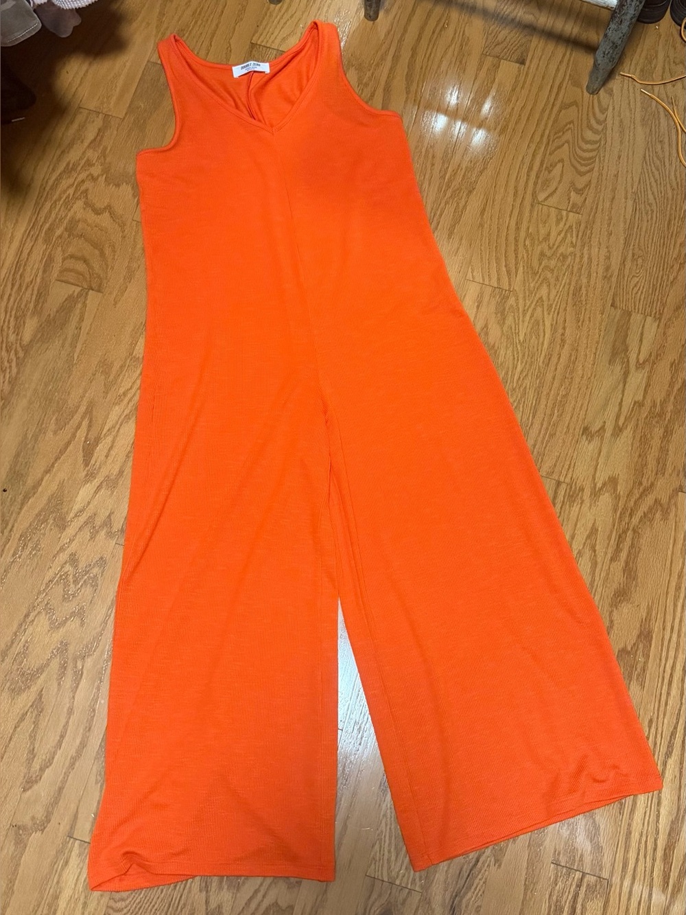 Sleeveless Wide-Leg Jumpsuit in Red Orange